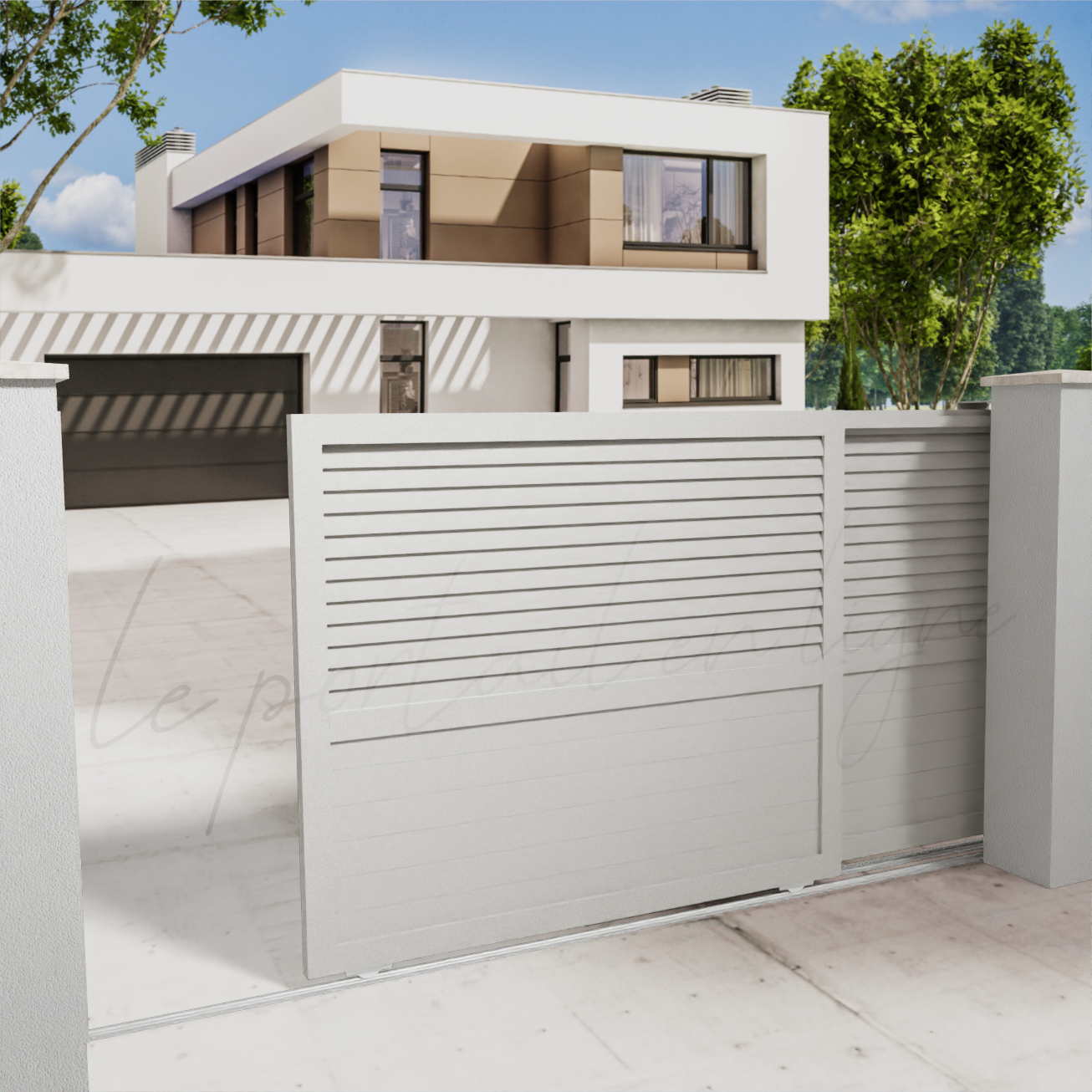 portail-telescopique-venitian-blanc-9010