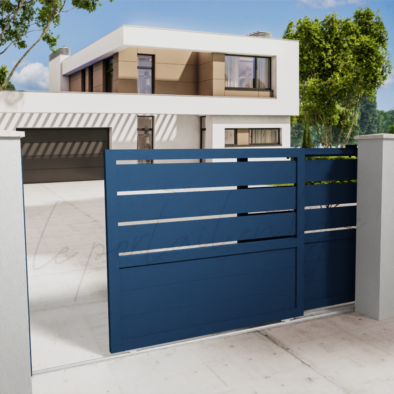 portail-telescopique-city-20-bleu-700