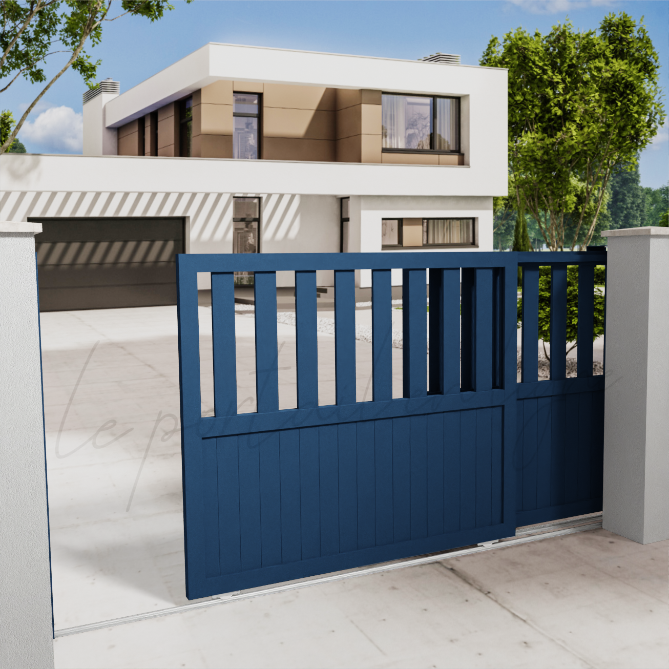 portail-telescopique-Classic-10-bleu-700