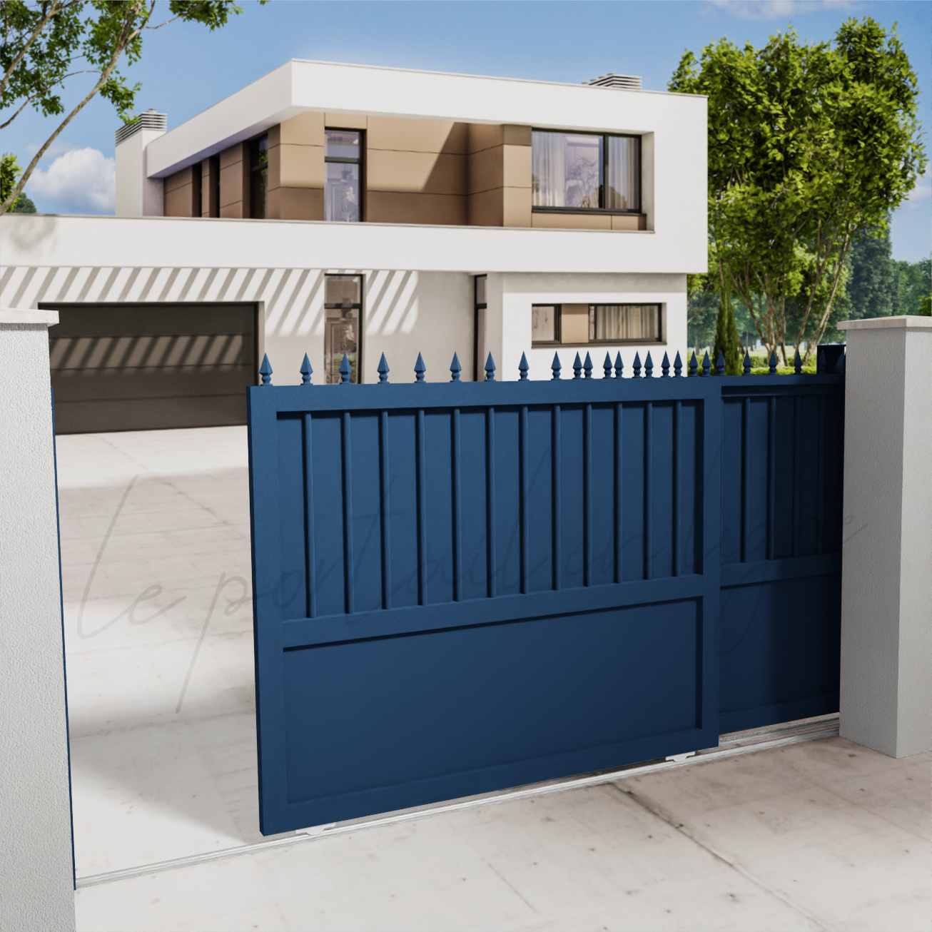 portail-telescopique-prestige-bleu-700