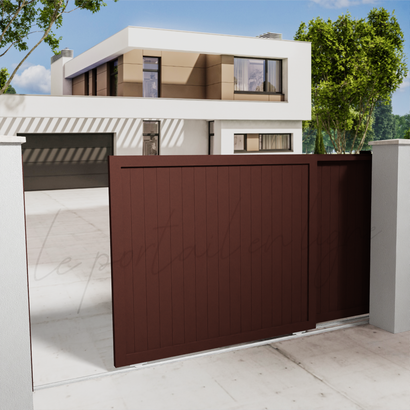 portail-telescopique-CITY-10-vertical-marron-179