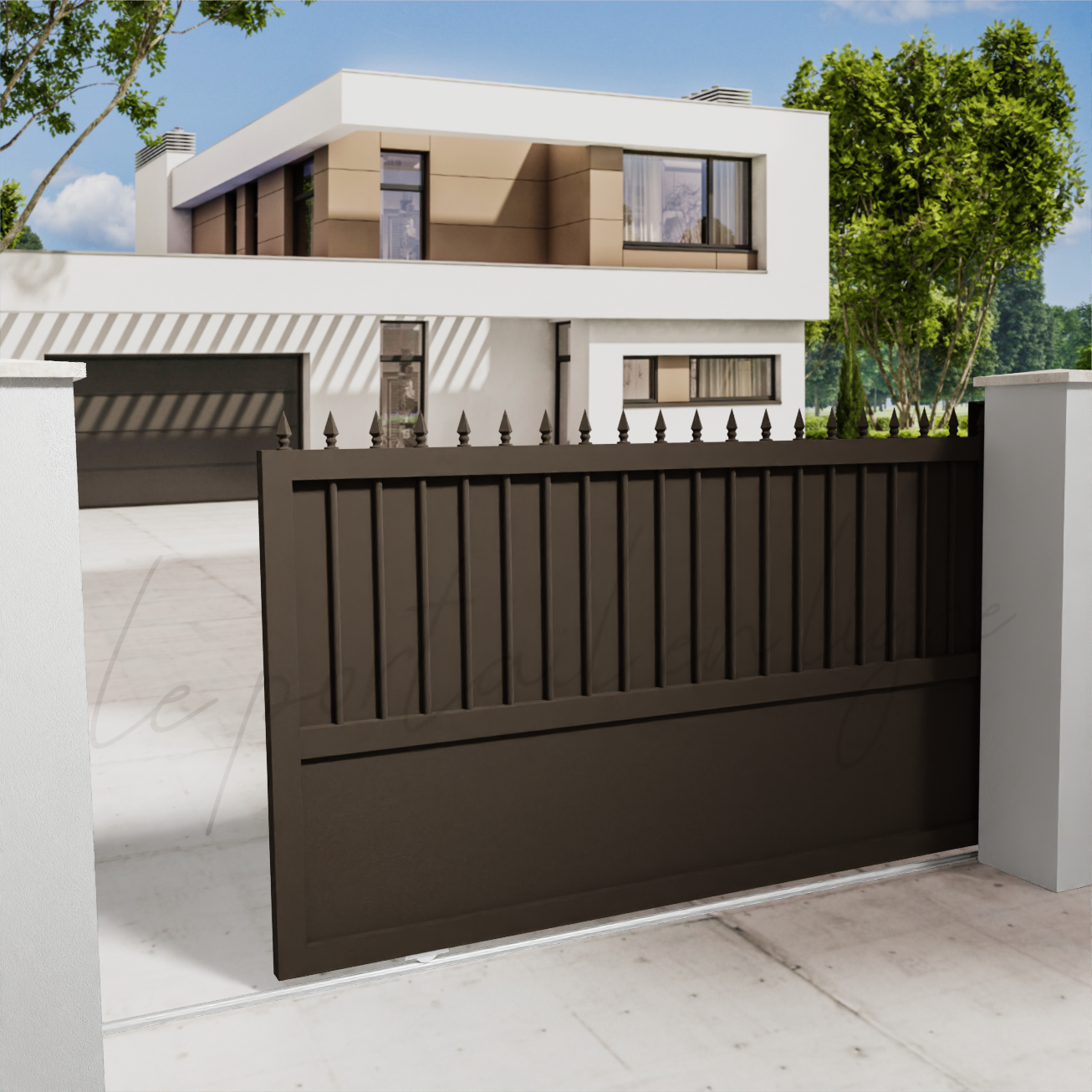 portail-coulissant-prestige-marron-650