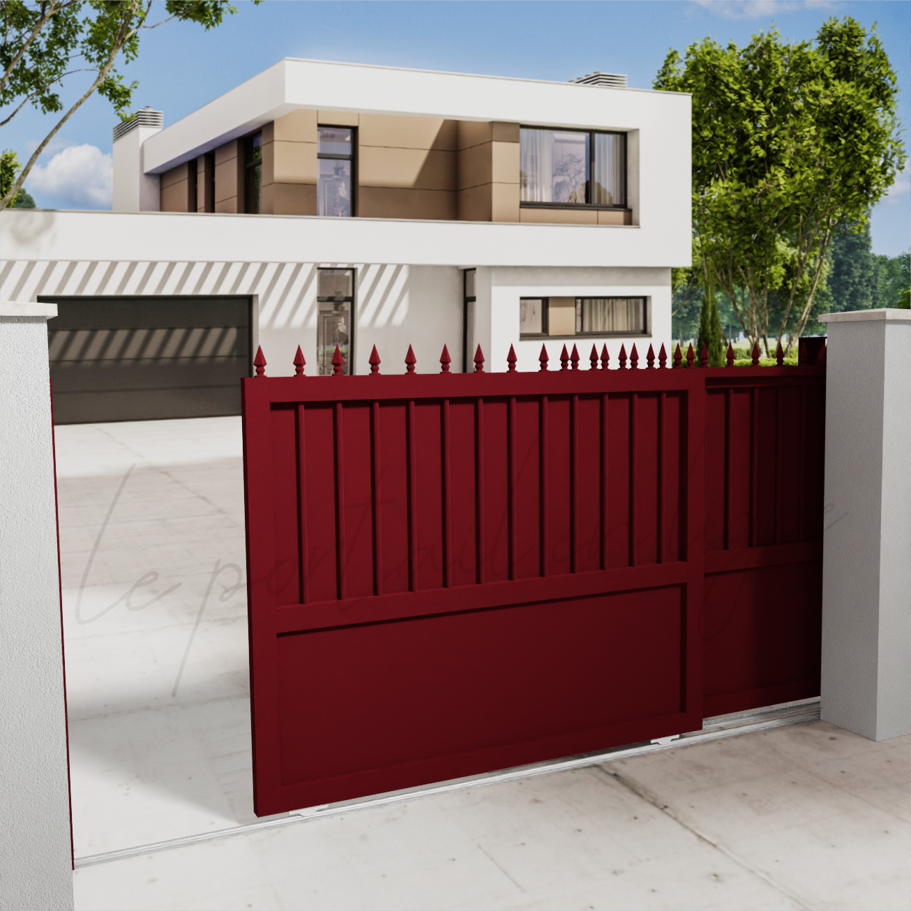 portail-telescopique-prestige-rouge-3004