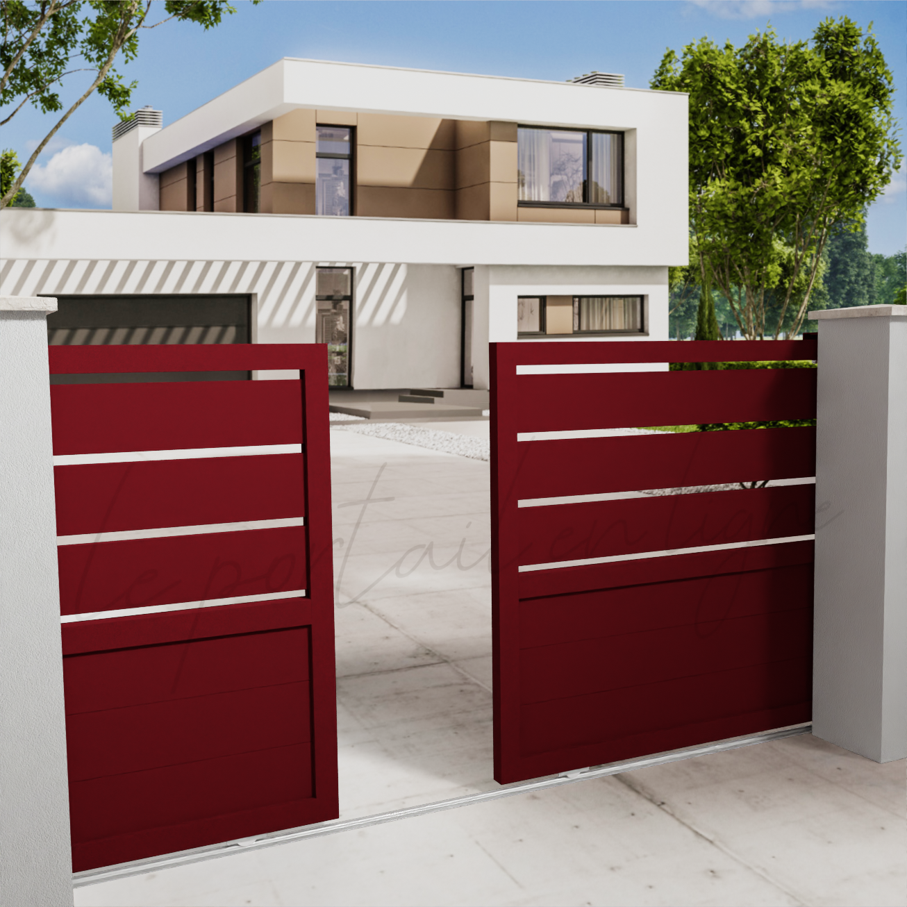portail-double-coulissant-CITY-20-gap-rouge-3004