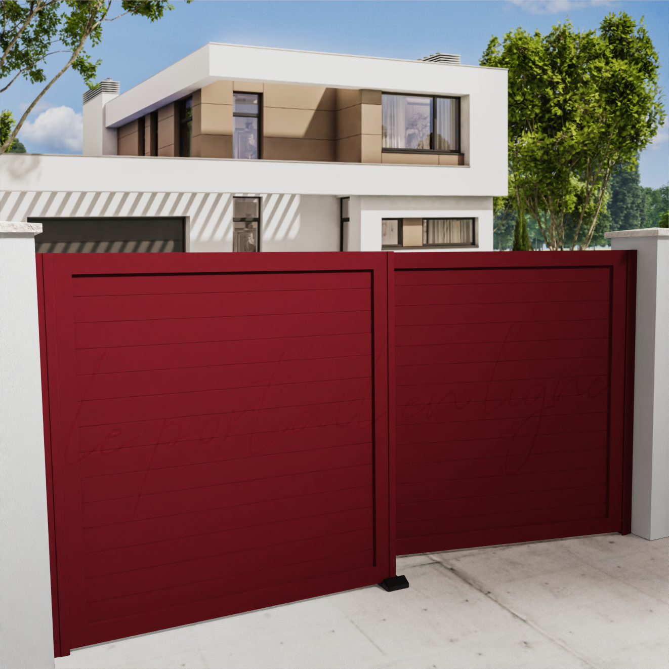 portail-battant-city-10-rouge-3004