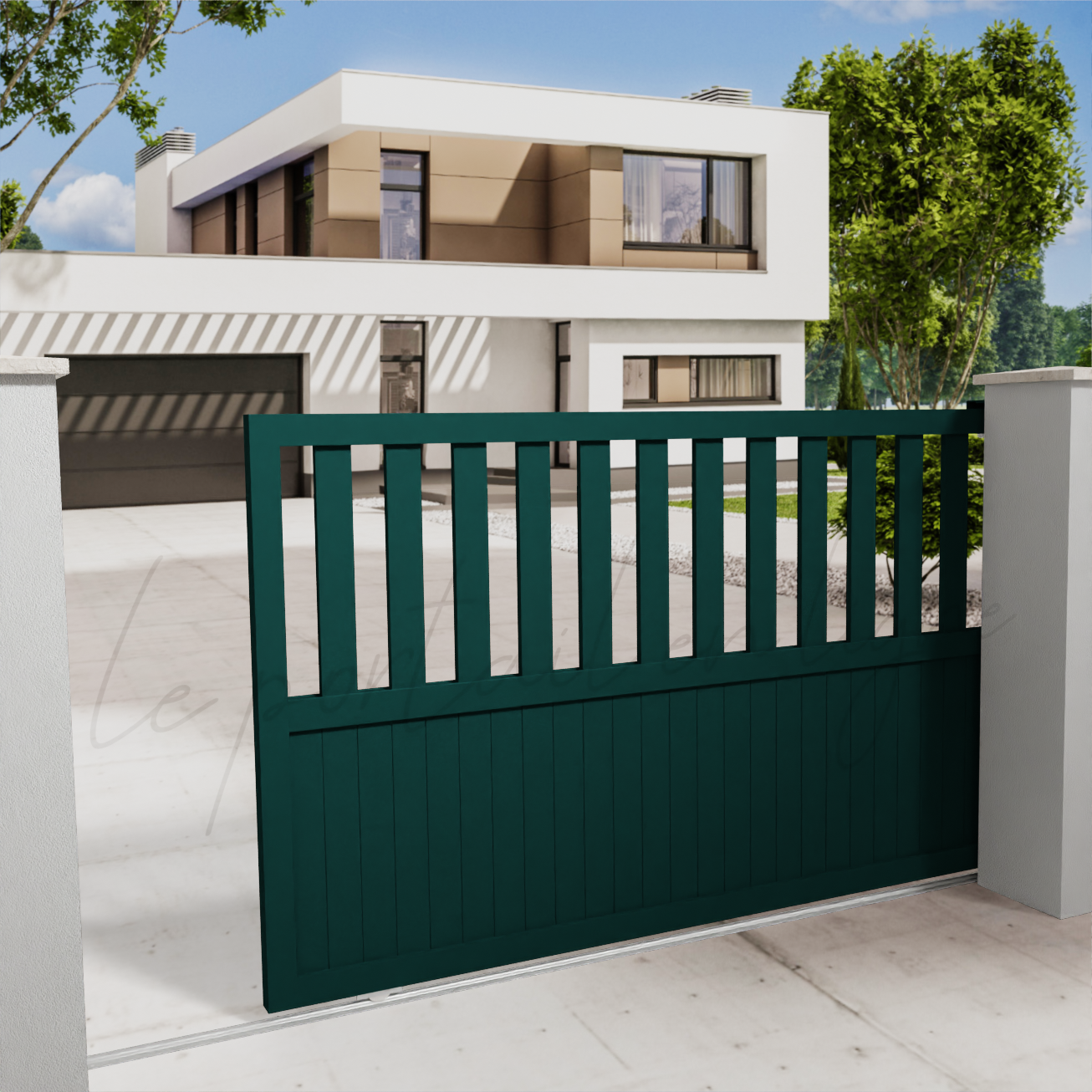 portail-coulissant-classic-10-vert-2500