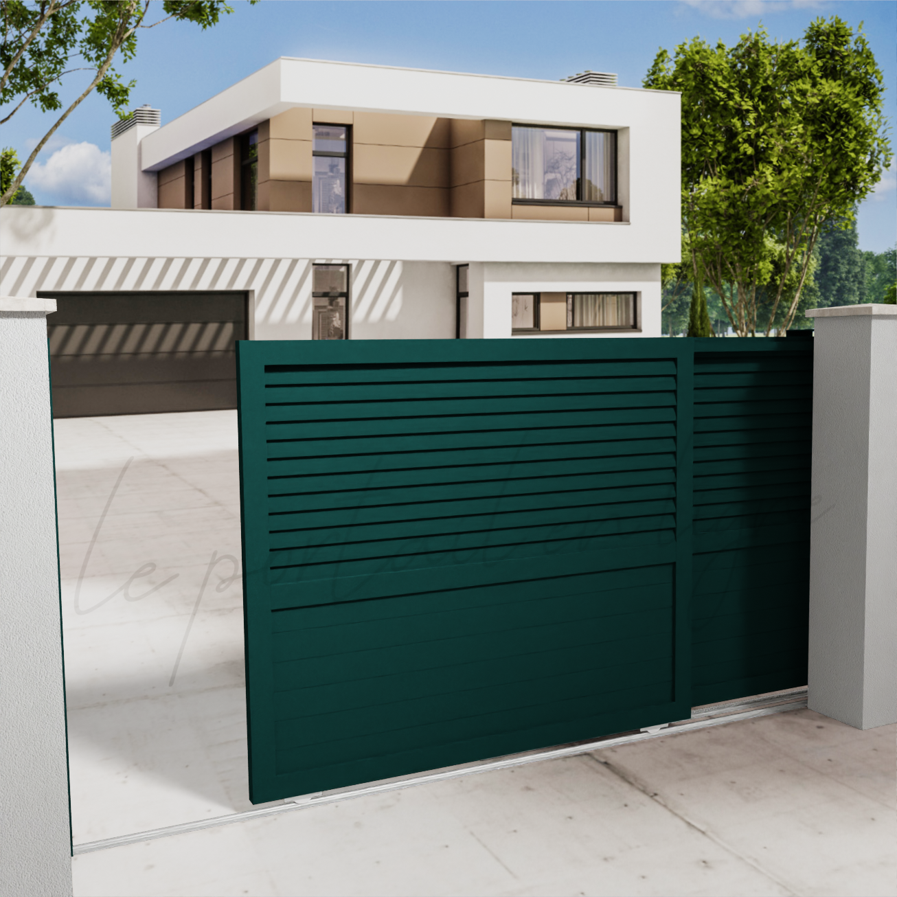 portail-telescopique-venitian-vert-2500