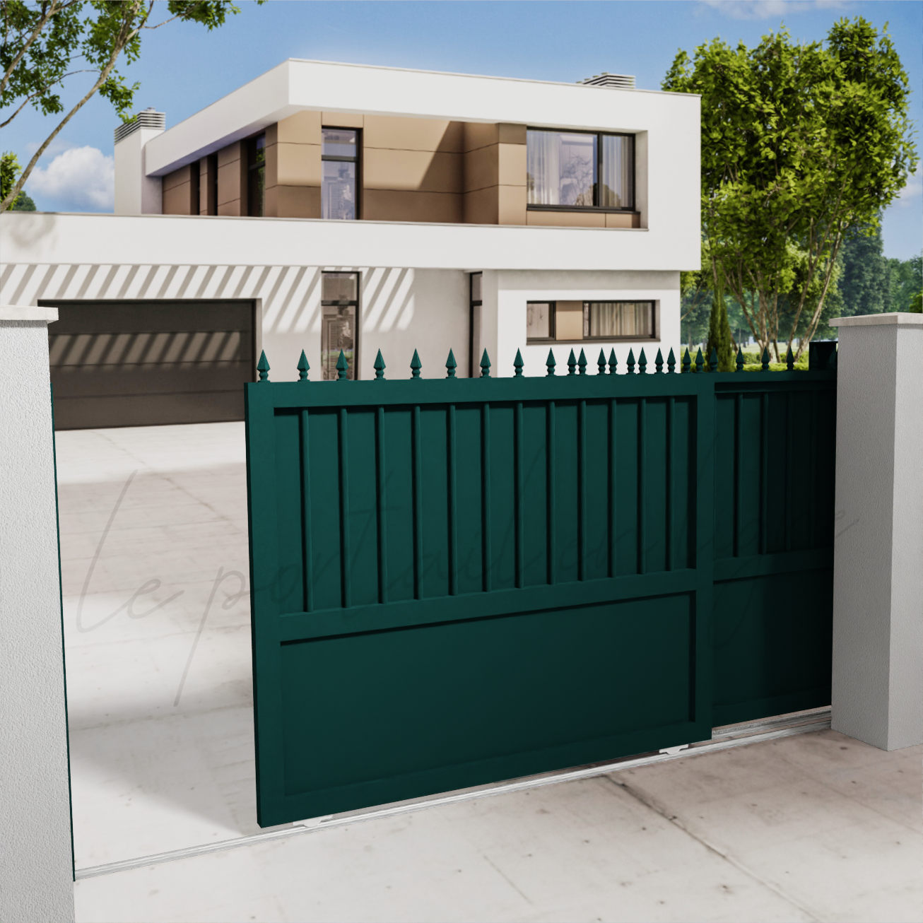 portail-telescopique-prestige-vert-2500