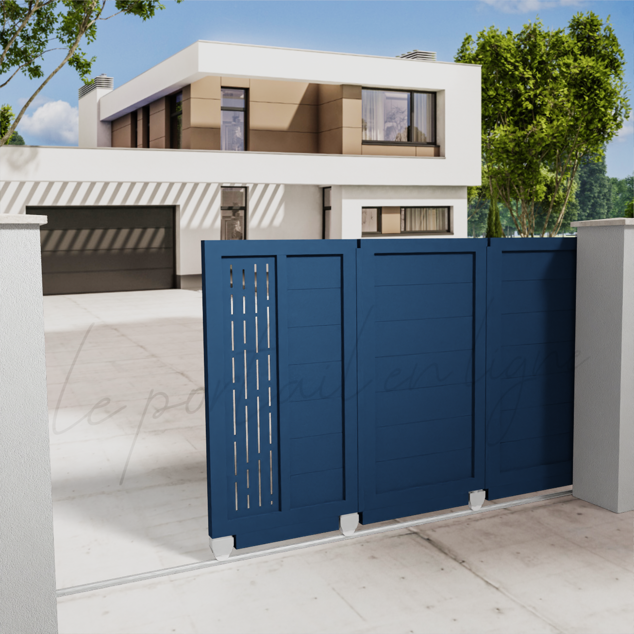 portail-sectionnel-lateral-decoupe-laser-bleu-700